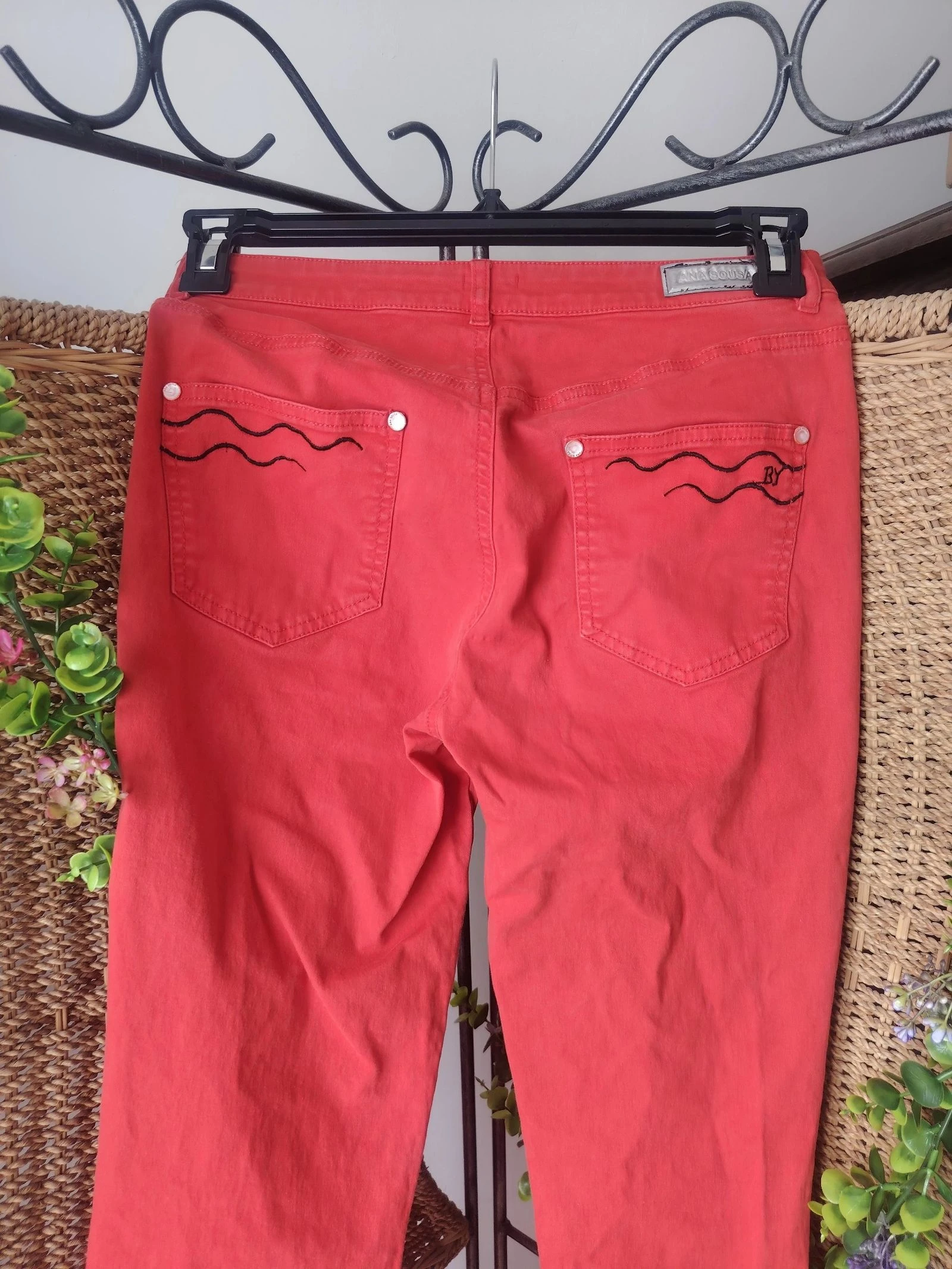 Jeans vermelho feminino tamanho 36 Ana Sousa – photo 5